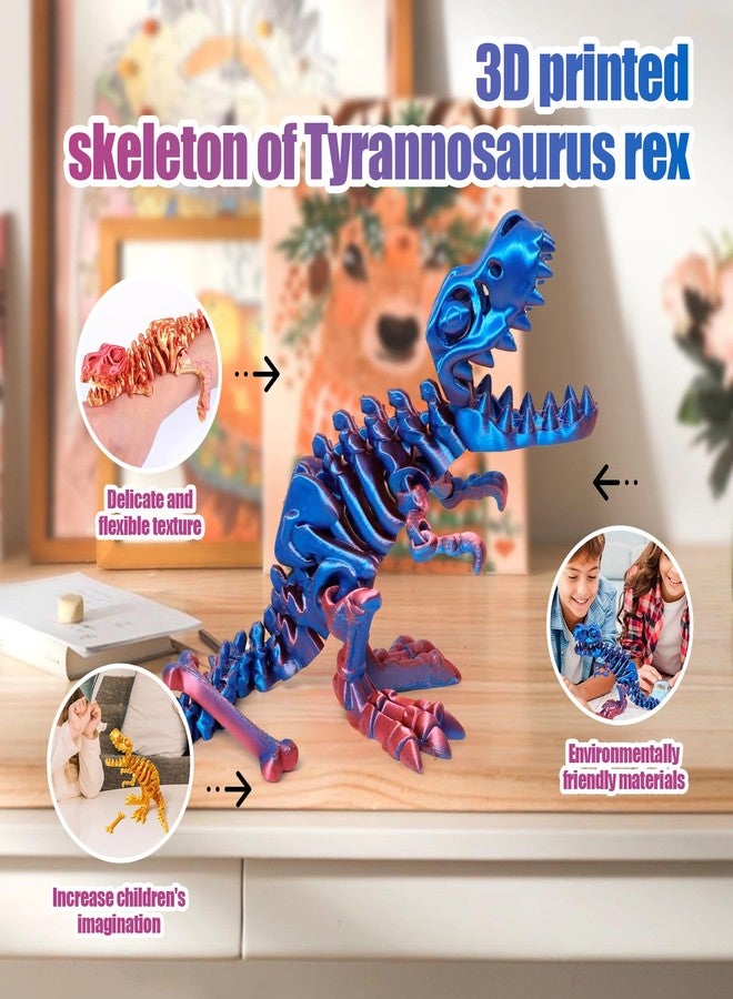 YOUNEEDFUL 2025 3D Printed Tyrannosaurus Rex, 3D Printed Model, Desktop pet Toy Gifts and Home Decorations,Large Size（10-inch） (Purple) - Image 3